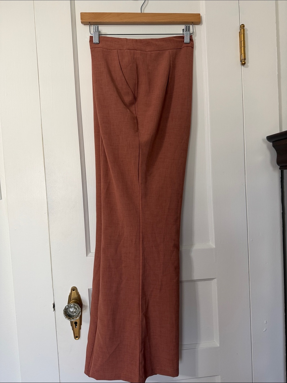 SHEIN Rusty Terracotta High-Rise Wide Leg Trousers